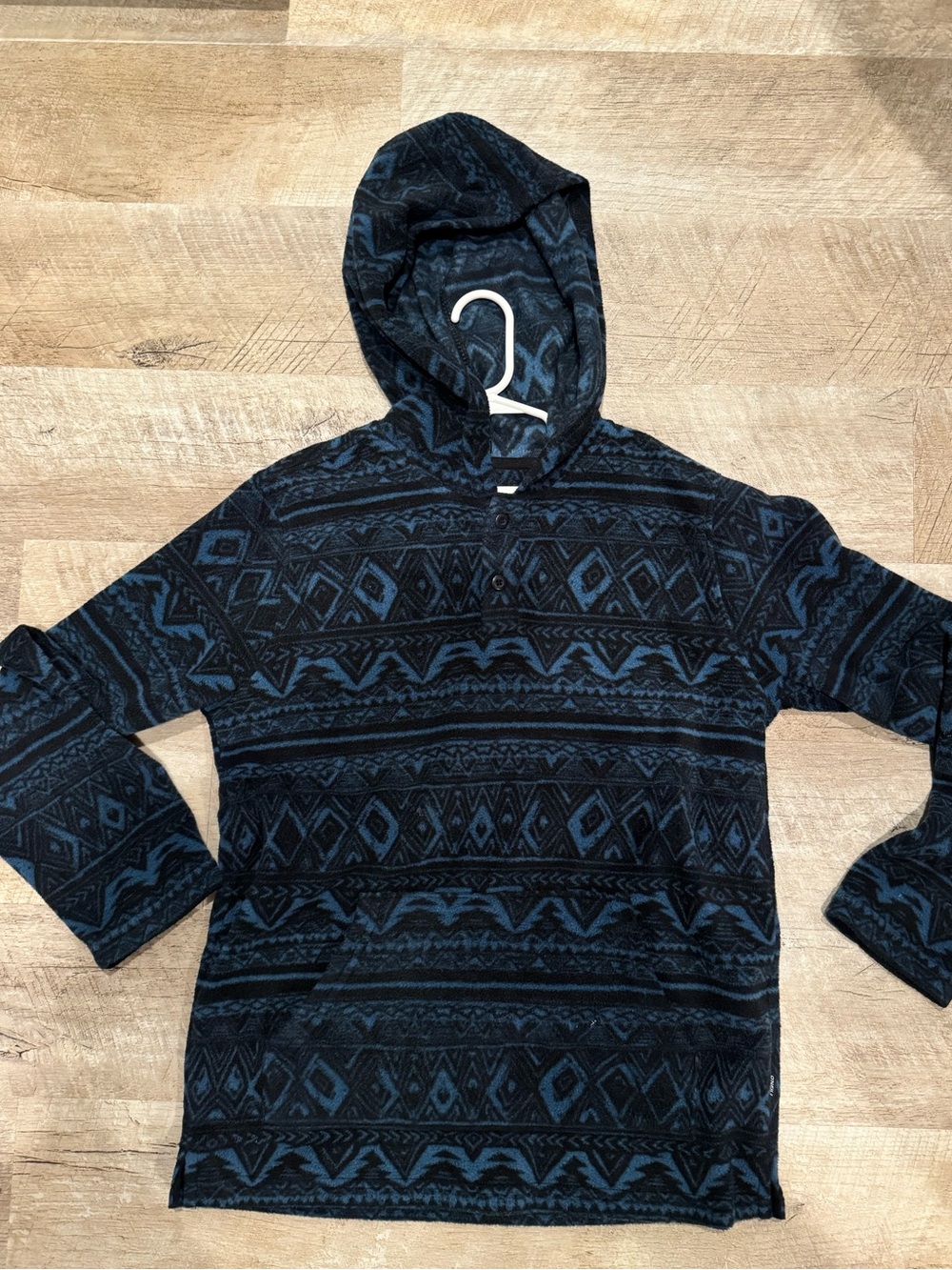 O’Neill hooded pullover fleece - Black & Navy Aztec